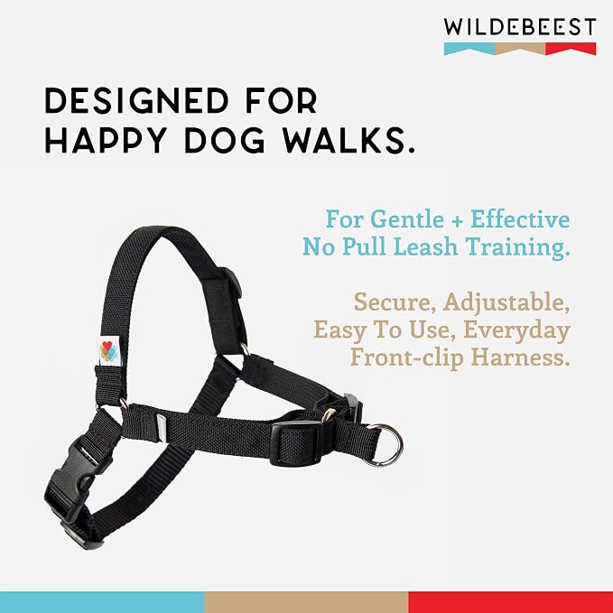 No Pull Dog Harness | Comfortable Training Harnesses | Effective No Pull Harness Design | Ideal for Large Sized Dog | 4-Point Adjustable (XL - 30~36 inch Girth, Black)