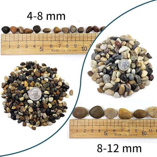 5LB Aquarium Gravel, 1/4" Pea Gravel for Fish Tank, Small River Rocks for Garden Decoration, Landscaping, Vase Filling, Flower Pot Paving(4-8MM)