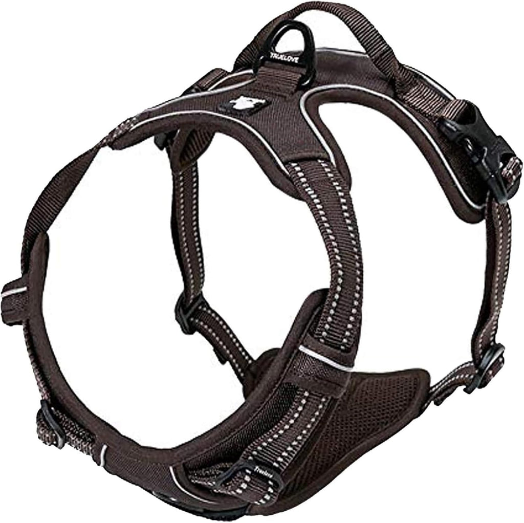 TRUE LOVE Adjustable No-Pull Dog Harness Reflective Pup Vest Harnesses Comfortable Control Brilliant Colors Truelove TLH5651(Brown,M)