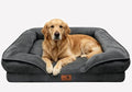 Spotted Play Orthopedic Dog Bed with Sides - Sofa Beds for Extra Large Dogs, Supportive Foam Pet Couch Bed with Washable Removable Cover, Waterproof Lining and Non-Slip Bottom, Dark Grey - XL