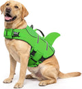 Dog Life Jacket High Flotation, Reflective Dog Life Vest for Swimming, Adjustable Dogs Life Preserver Rescue Handle Spring Summer Pool for Small, Medium, Large Dogs (BrightGreen,XL)