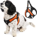 Gooby Escape Free Easy Fit Dog Harness, Step-in, Orange, X-Small | Patented escape-free frame; Contracts if they back out; Step-in easy on/off; Machine washable; Light POM leash ring