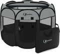 Siedihit Dark Grey Puppy Playpen for Large Dog Cat, Dogs Tent | Crates Cage Indoor/Outdoor, Portable Pop Up Dog Kennel with Carrying Bag for Rabbits(Dark Grey, Large )