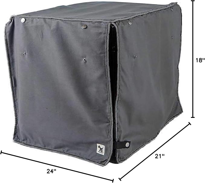 Molly Mutt I'm a Realist Dog Crate Cover, 100% Cotton Canvas Cover with 2 Roll-Up Panels, Ideal for Dog or Cat Crate, Durable, Washable, and Free of Harmful Chemicals, 24" x 18" x 21"