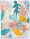 ICMOLYYENLO Tropical Green Leaves Tapestry, Exotic Leaves Beautiful Bedroom Wall Hanging, Floral Poster Blanket for Bedroom Living Room Dormitory Apartment 60x80 Inch