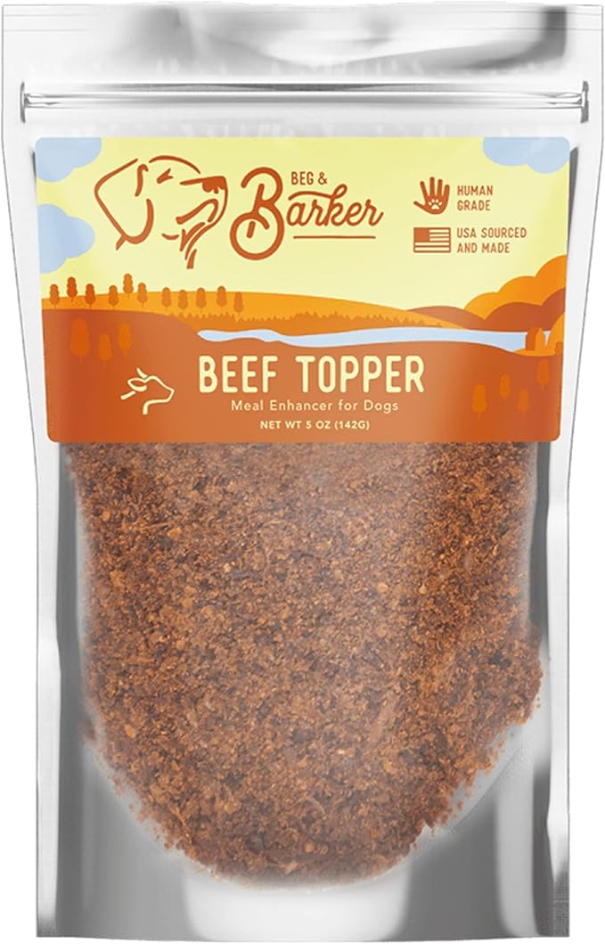 Beg & Barker Beef Dog Food Topper - Premium Meal Mixer - All Natural, High Protein Beef Topper (5 oz, Pack of 1)
