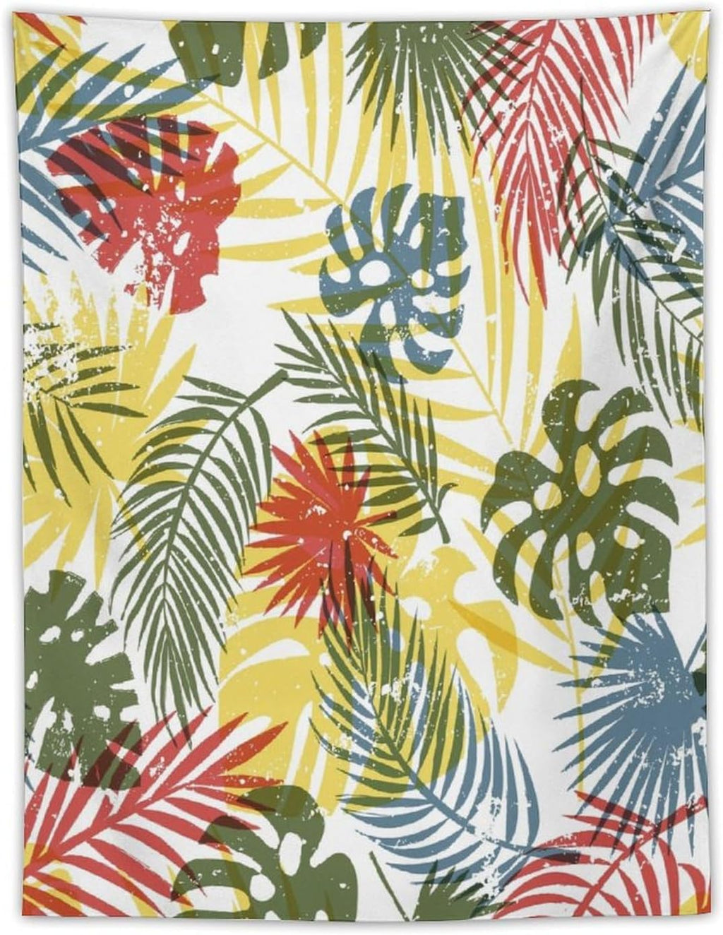 ICMOLYYENLO Boho Green Leaves Tapestry, Mid Century Abstract Tropical Palm Leaves Modern Minimalist Geometric Wall Hanging, Neutral Home Decor Art for Living Room Bedroom Dorm 30x40 Inch
