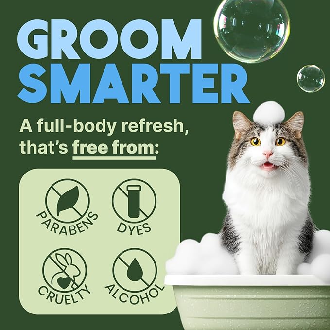 TropiClean Gentle Kitten & Cat Shampoo, Pet Shampoo for Allergies & Sensitive Skin, Made in USA, Gentle Coconut Scent, Safe for Puppies & Dogs, 12oz.