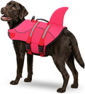 Dog Life Jacket High Flotation, Reflective Dog Life Vest for Swimming, Adjustable Dogs Life Preserver Rescue Handle Spring Summer Pool for Small, Medium, Large Dogs (Rosepink,XXL)