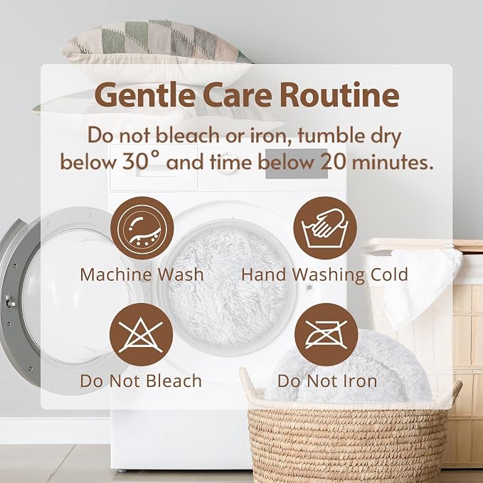 JOLLYVOGUE Calming Dog Bed Medium Size Dog, Anti-Anxiety Donut Medium Pet Bed, 27 inches Fluffy Faux Fur Round Cat Bed (Blue)