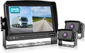 Fookoo ??7" HD 1080P Wired Backup Camera System, 7-inch Dual Split Screen Monitor W/Recording IP69 Waterproof Front View Rear View Camera Parking Lines for Truck/Trailer/RV/Skid Steer (FHD2)
