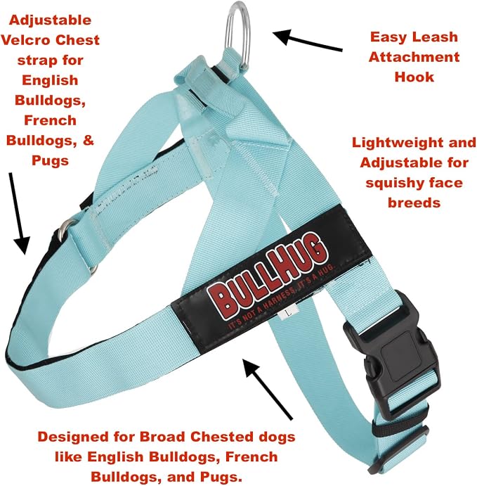 Adjustable Dog Harness– No Pull, No Choke – for English Bulldogs, French Bulldogs, Pugs & Broad-Chested Breeds – Easy, Safe Walks (Black, Small)