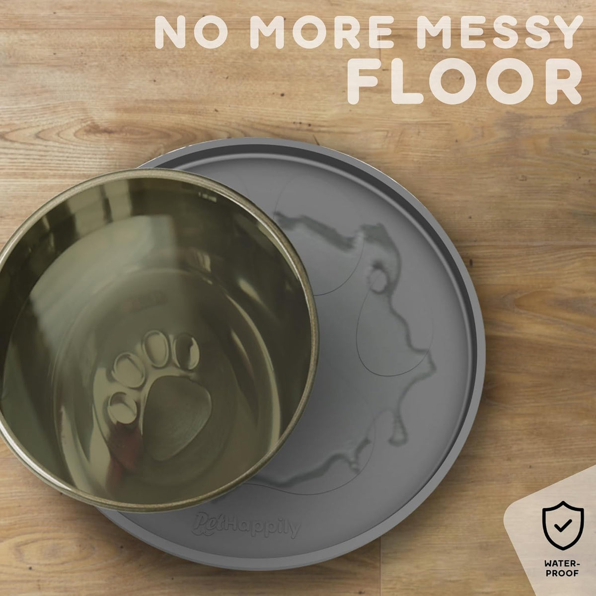 Dog Food Mat Round 10" - Raised Edges Dogs Mat for Food and Water Prevent Spill, Waterproof Cat Food Mats Protect Floors, Easy Clean Dog Bowl Mats for Food and Water, Silicone Pet Feeding Placemats