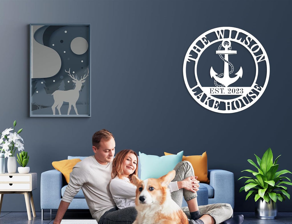 Personalized Lake House Decor, Custom Nautical Wall Decor, Nautical Decor for Home, Beach House Decor, Outdoor Nautical Decor, Outdoor Metal Lake House Signs, Lake House Gifts
