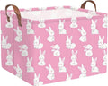 Rectangular Cute Easter basket,Easter basket empty,Storage Basket for baby Bedroom,Toy Gift Organizerm,Kids Storage Bin,Gift baskets,Easters Home Decor(Pink rabbit)