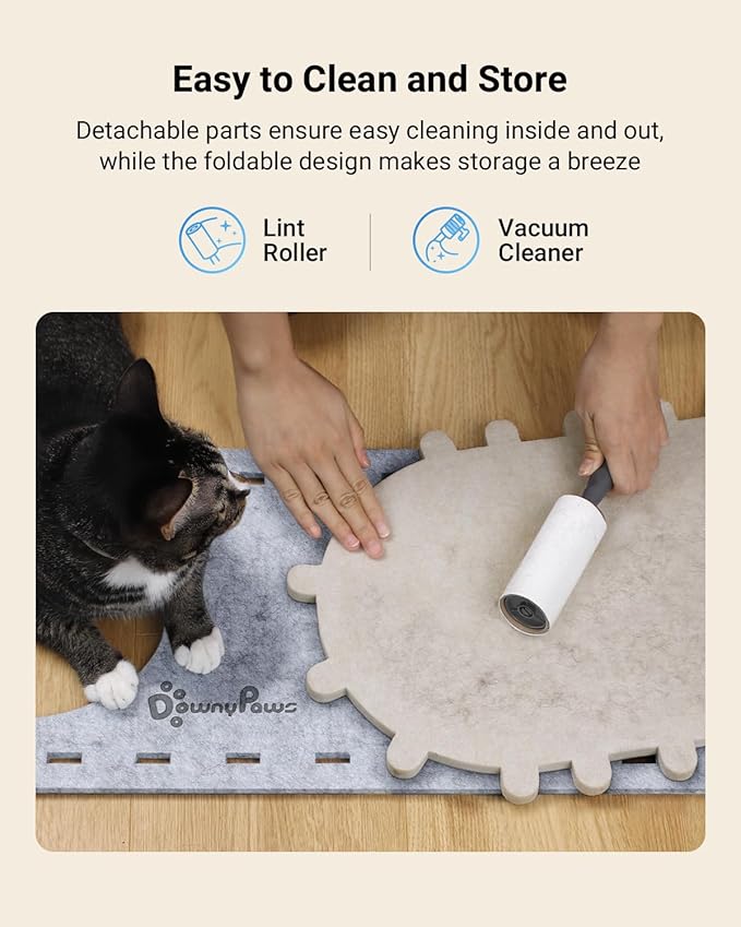 DownyPaws Cat House for Indoor Cats, Cat Bed Cave for Multiple & Large Cats Up to 22 Lbs, Scratch Resistant Peekaboo Cat Caves, Foldable Tunnel Enclosed Bed, PeekaPurr, Marble