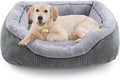 Medium Dog Beds for Medium Dogs Washable, Rectangle Dog Bed Medium Size Dog, Orthopedic Dog Bed, Warming Soft Calming Sleeping Puppy Bed Durable Pet Bed with Anti-Slip Bottom M(30"x24"x9")