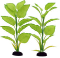 2-Pack 12 Inch Aquarium Silk Aquarium Plants, Artificial Plastic Plant for Small Tank, Goldfish, Fish Hides (Light Green, 12 Inch)