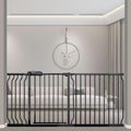 Wide Baby Gate 67-71.5 Inch Heavy Duty Steel Safety for Stairs, Pressure-Mounted Indoor Dog, No Drilling, Modern Home Design, Black
