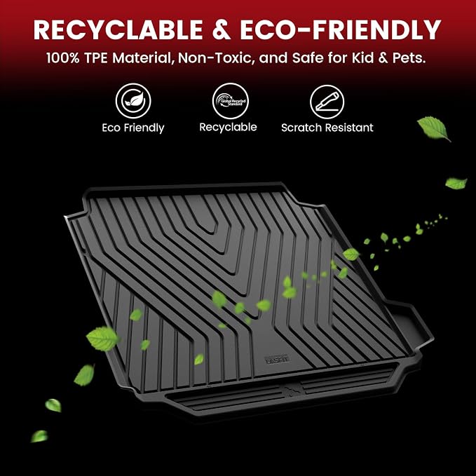 LASFIT Trunk Mat for BMW X5 2026 2025 2024 2023 2022 2021 2020 2019, All Weather TPE Cargo Mats Custom Fit Cargo Liner Front & Rear Trunk liner, Only for 5 Passenger Without Luggage Compartment, Black