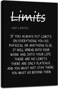 Motivational Wall Art Printed Modern Artwork ‘There are no limits’ from Bruce Lee's Inspirational Quotes Poster Canvas for Office living room Bedroom Home Decor Framed Ready to Hang[24" W X 36" H]