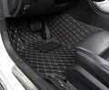 Worht-Mats Custom Car Floor Mats with Personalized Text & Image, Unique Leather All-Weather Fit 99% Vehicles, DIY Photo Name Gift for Sedan SUV Truck- Black/Gold