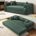 Convertible Folding Sofa Bed,80" Pull Out Couch with Pillows & Storage Pocket,Modular Futon Bed Corduroy Queen Sleeper Sofa in a Box,Compression Boneless Couch for Living Room,Light Green