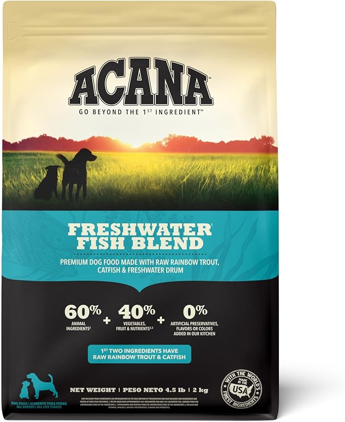 ACANA Grain Free Dry Dog Food Freshwater Fish Recipe 4.5lb Bag