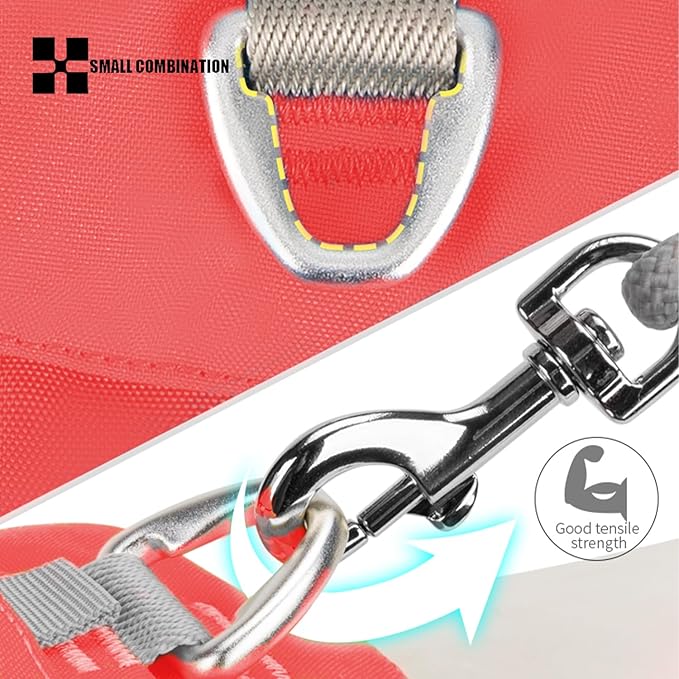Lightweight Dog Harness, Large to Very Large Breeds, Adjustable Fit.Pet Harness with Pocket, Dog Training Harness for Outdoor Walking Running, Hiking (Watermelon Red, M)