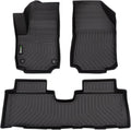 Floor Mats Custom for GMC Terrain 2018-2024 & Chevrolet Equinox 2018-2024 All Weather Protection TPE Heavy Duty Non-Slip Automotive Floor Liners Fits Front& 2nd Row Full Set Accessories, Black