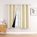 ChrisDowa 100% Blackout Curtains 63 inch Long