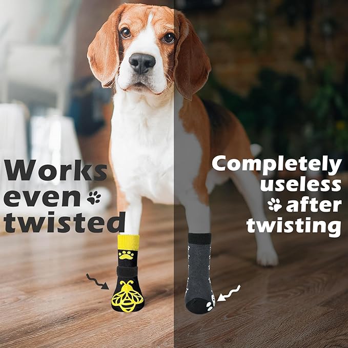 EXPAWLORER Anti Slip Dog Socks to Prevent Licking Paws, Dog Shoes for Hot Pavement, Dog Booties for Small Medium Large Senior Dogs, Traction Control Boots & Paw Protectors for Hardwood Floors