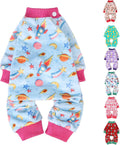 BEAUTYZOO Dog Pajamas Small Sized Dog, Summer Doggie Pajamas for Boy Girl, Soft Strechy Cotton Puppy Pjs Jammies Onesies for Men Women, Pet Jumpsuit Body Suit Cat Apparel Clothes, Blue XS
