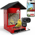Smart Bird Feeder with Camera, 2.5K Ultra-HD Live Stream Bird House Camera, Free AI Identify Bird Species, Solar Powered Bird Feeder with 2.4L Large Capacity, Gift for Men Women Bird Lovers