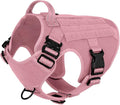 ICEFANG Tactical Dog Harness,Large Size, 2X Metal Buckle,Working Dog MOLLE Vest with Handle,No Pulling Front Leash Clip,Hook and Loop Panel (Pink, L (Pack of 1))