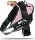 Personalized Dog Harness with Custom Name Patches, Adjustable Reflective No Choke Dog Vest with Handle for XXL Dog, Pink, 2XL