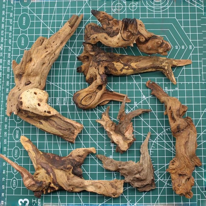 Driftwood for Aquarium Decor, Fish Tank Decor, 6 Pcs Reptile Branches, Drift Wood for Fishtank, Aquarium Hardscape, Crafts, Betta Fish Decor, Reptiles Driftwood Branch (Driftwood 2-8 Inch (Pack of 6))