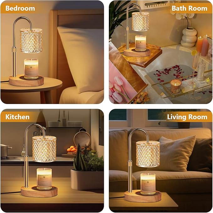 Candle Warmer Lamp with Timer & Dimmable – Elegant Wax Melter for Jar Candles, Auto-Off 2H/4H/8H Housewarming & Birthday Gift for Women/Mom, Home Decor Essentials