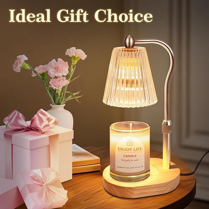 Gifts for Women, Candle Warmer Lamp with Adjustable Height Timer Dimmer,Vintage Home Decor for Scented Jar
