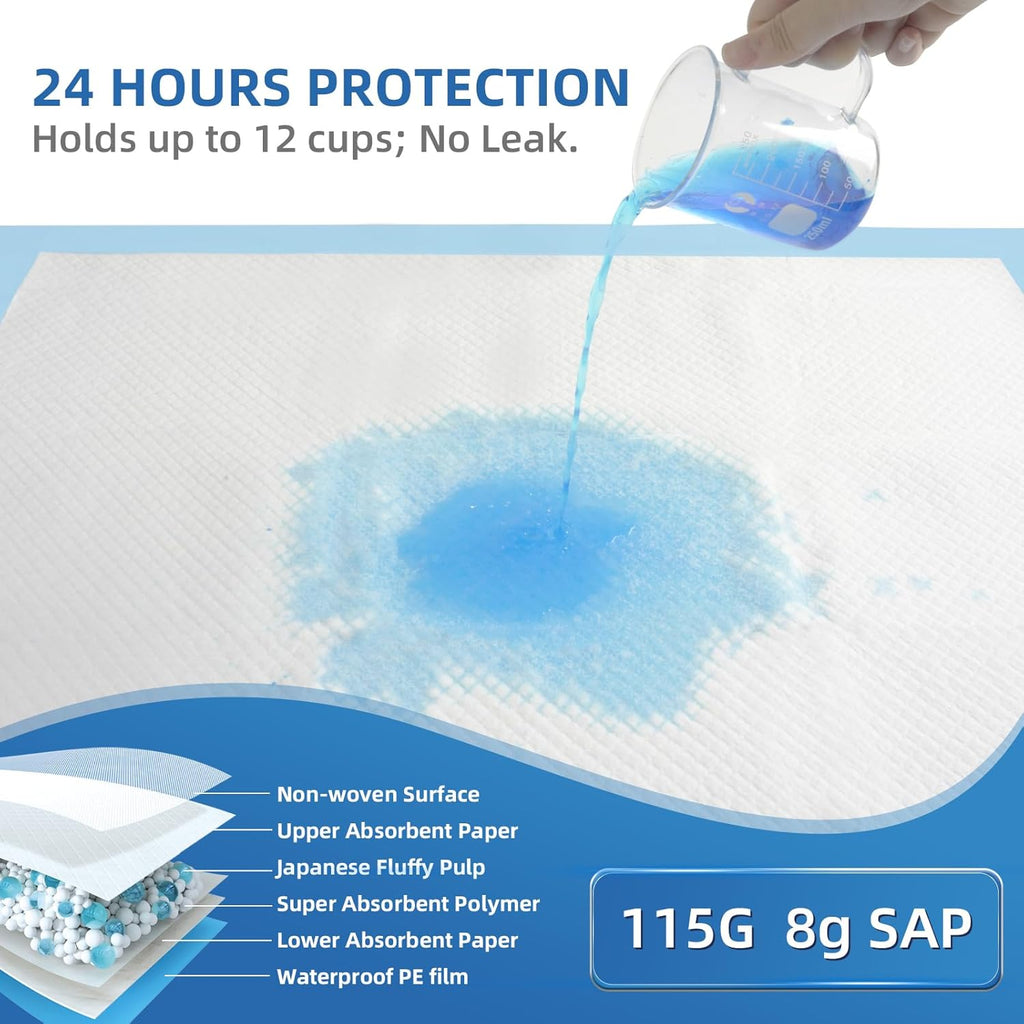 50 Count Extra Large Chucks 36"x36" Thicken Elderly Adults Incontinence Bed Pads Disposable, Heavy Duty Absorbency Underpads Waterproof, XXL Extra Large Puppy Pee Training Pad