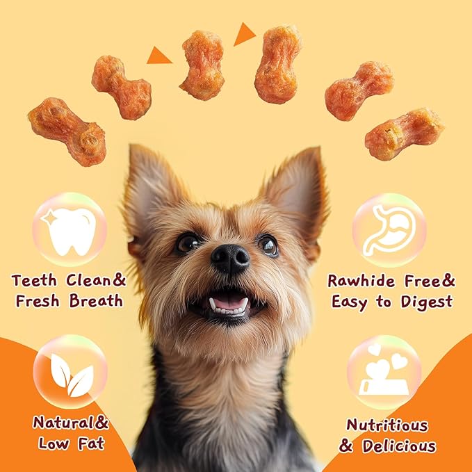Jungle Calling Rawhide Free Dog Chew Treats, Real Chicken Wrapped Peanut Butter Bones, Teeth Clean Chewy Training Snacks, 6 oz