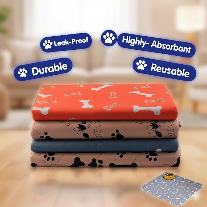 Pee Pads with Pheromones, Elite Pads for Cats, Washable Pee Pads for Dogs, Leak-Proof & Anti-Slip Pet Training Pad for Home & Travel(White, L: 31.5" × 27.6")