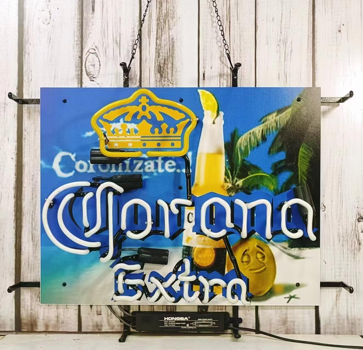 Neon Signs Beer Bar Bedroom Light Compatible For Corona Extra Crown Tree Glass Neon Signs for Office Hotel Pub Cafe Birthday Party Man Cave Neon Light Art Wall Lights 24 X 20 Inches
