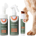 Dandylion Dog Grooming Kit, Paw Cleaner, Paw Balm & Waterless Dog Shampoo | No Rinse Dog Paw Washer, Brush On Paw Moisturizer, Dry Shampoo for Dogs, Fragrance Free, All Breeds and Coat, Sensitive Skin