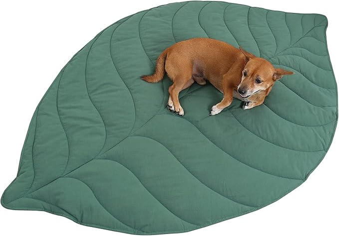 56x42 Inch Leaf Shaped Cotton Dog Blanket, Extra Large Pet Blanket for Small Medium Large Dogs, Machine Washable Puppy Mat for Couch Protection, Soft Plush Dog Bed for Furniture, Sofa, Floor