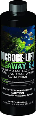 MICROBE-LIFT Algaway 5.4 Algae Remover for Aquariums, Algaecide for Freshwater and Saltwater Tanks, Aquarium Algae Control and Fish Tank Cleaner, Safe for Fish and Plants, 8 Ounces (ALGAA08)