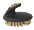 Weaver Equine Palm-Held Fine Curry with Small Rubber Bristles, Black/Beige
