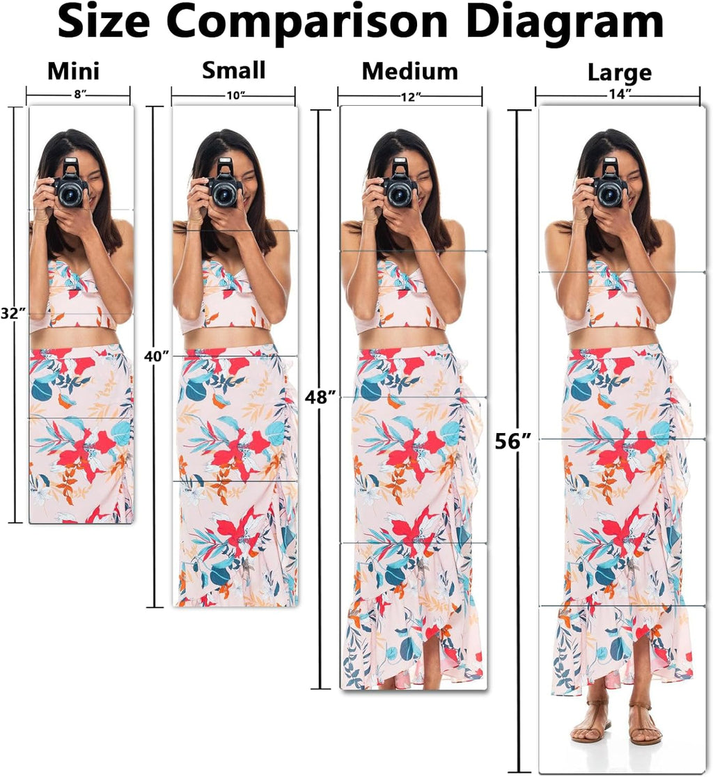 Unbreakable Full Length Wall Mirror,The Door Mirror,4Pack 14''x14'',Acrylic Kids Shatterproof Plexiglass Long Mirrors for Bedroom Closet,Children Non Glass Stick on Mirrors