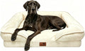 Spotted Play Orthopedic Dog Bed with Sides - Sofa Beds for Extra Large Dogs, Supportive Foam Pet Couch Bed with Washable Removable Cover, Waterproof Lining and Non-Slip Bottom, Ivory - XXL