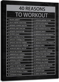 Inspirational Canvas Wall Art 40 Reasons to Workout Painting Inspirational Poster Motivational Quotes Proverbs Picture Print Artwork Office Home Gym Wall Decor Framed Ready to Hang[30" W X 40" H]